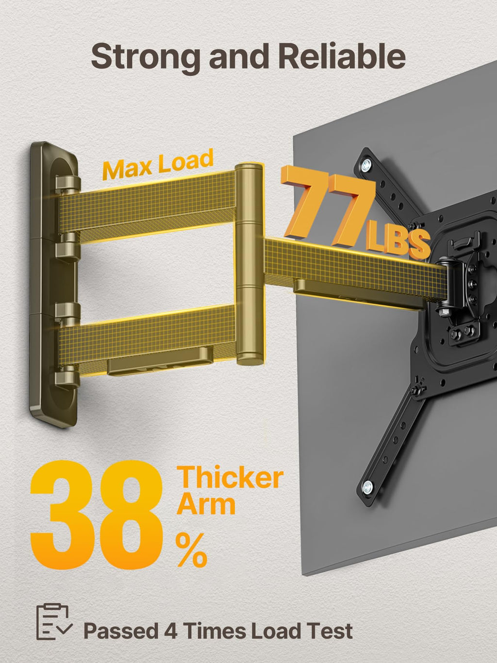 monTEK Full Motion Small TV Wall Mount for 13-43 Inch TVs up to 44 lb