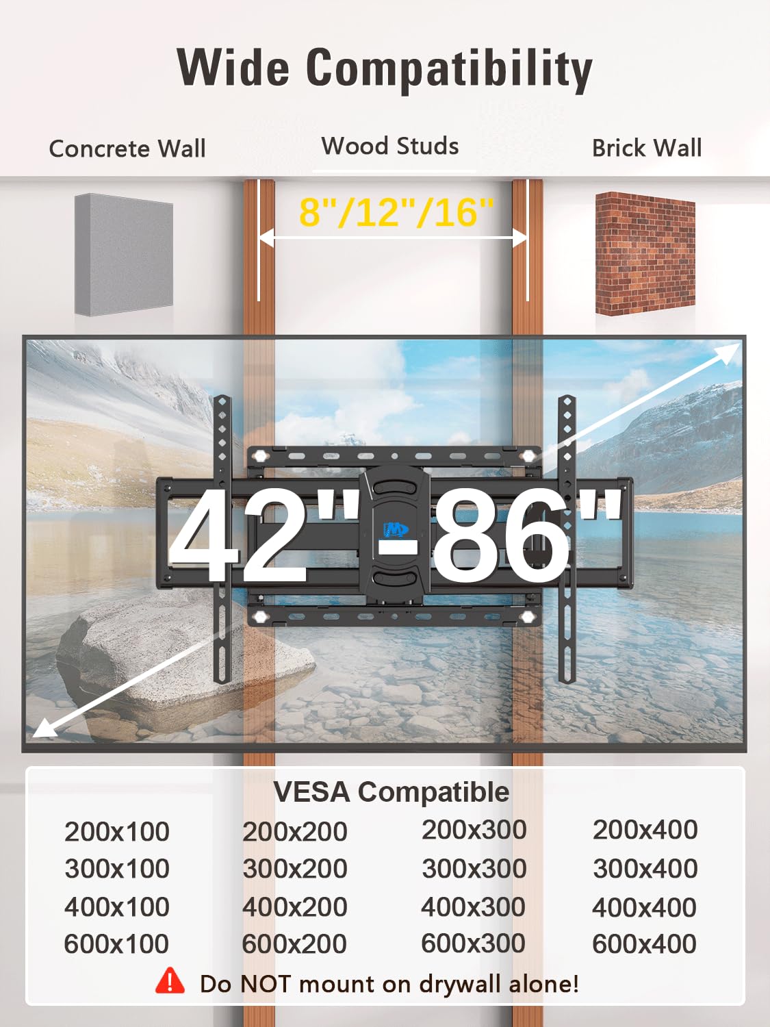 Mounting Dream Full Motion TV Wall Mount for 42-90 Inch TV up to 154lbs