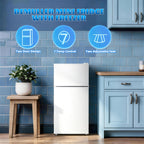 DEMULLER 45L Personal Double‑Door Mini Fridge With Freezer, Blue