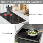 Karinear Electric Cooktop 2 Burners, 110v Plug in Electric Stove Top