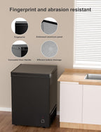7.0 Cu Ft Chest Freezer - Energy Saving Quiet Top Open Door Mini Freezer Adjustable 6 Thermostat - Compact Small Deep Freezer w/Removable Basket and Defrost Water Drain for Home/Apartment/Garage