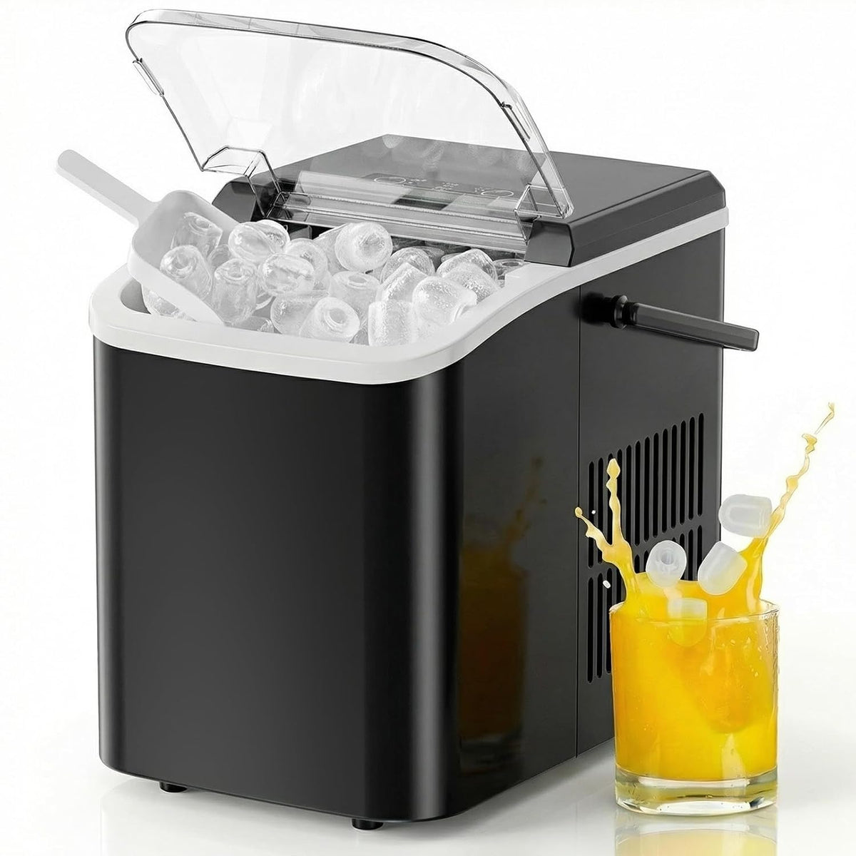 NEWBULIG Ice Makers Countertop with Handle, Portable Ice Machine