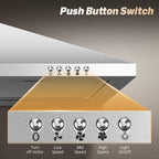 SNDOAS Range Hood 30 inch,Wall Mount Range Hood in Stainless Steel With Ducted/Ductless Convertible,Stove Vent Hood with Aluminum Filters,3 Speed Exhaust Fan,LED Light,Button Control