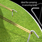 ANSIO® Tent Pegs Pack of 10 Galvanised Metal Pegs 4mm x 9inch Ground Stakes