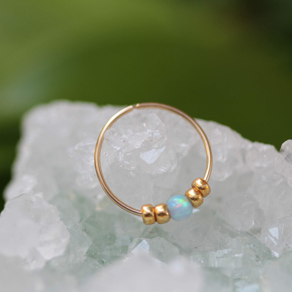 Ultra Thin Opal Nose Ring