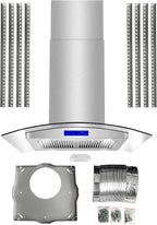 30 in. Lumin Coll 380 CFM Ducted Island Range Hood, LED, Stainless Steel