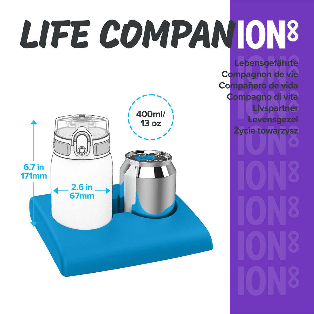 ION8 Lightweight Steel Kids Water Bottle, 400ml/13oz, Blue