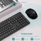 LeadsaiL Wireless Keyboard and Mouse Set, 2.4GHz USB Computer Keyboards and Mouse Combo, Ergonomic Design with 12 Multimedia Shortcuts for HP/Lenovo Laptop and Mac-Pink