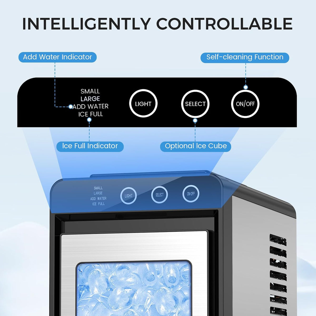 COWSAR Nugget Countertop Ice Maker, Automatic Ice Dispenser, 33 lbs/Day Chewable Pellet Ice Machine with Self-Cleaning & Measured Dispensing, Portable Ice Maker for Home, Kitchen, Office