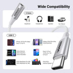 UGREEN 2 Pack USB C to 3.5mm Audio Adapter Type C to Aux 24bit/96kHz, Grey