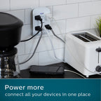 Philips 6-Outlet Extender Surge Protector, Wall Tap, 900 Joules, 3-Prong