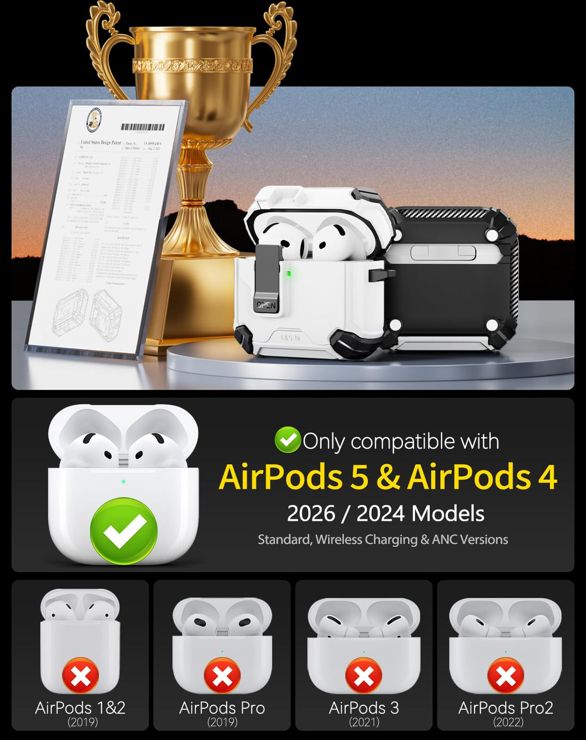 Pohgelan Compatible with AirPods Pro 2nd/1st Case (Blue)