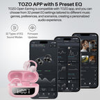 TOZO OpenEarRing Open Ear Earbuds 40H Bluetooth 5.4 Lightweight Comfort