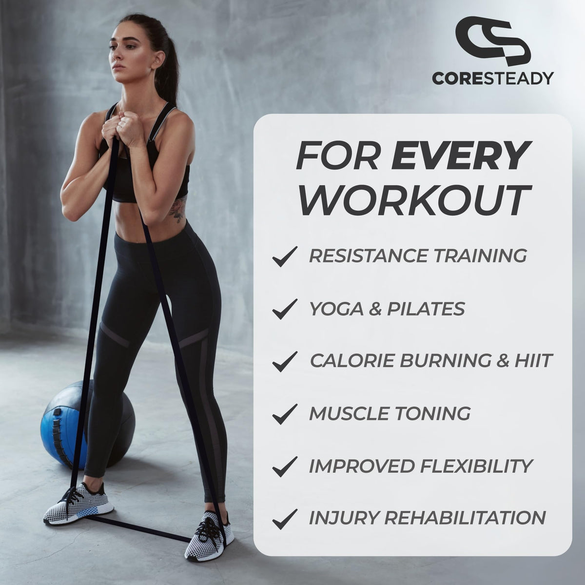 Coresteady Pull Up Bands & Resistance Bands - Heavy Duty Loop Band for Men & Women - Build Fit Power & Muscle - Training, Fitness Assist Pull Ups & Gym Exercise