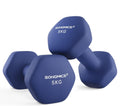 SONGMICS Hex Neoprene Dumbbells, 1/2/3/4/5KG Pair Weights for Fitness Training
