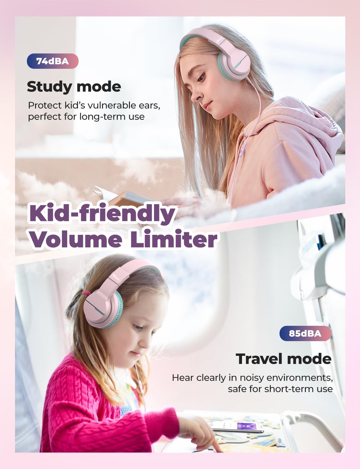 iClever HS19 Kids Headphones with Cord, Toddler Headphones for Boys Girls
