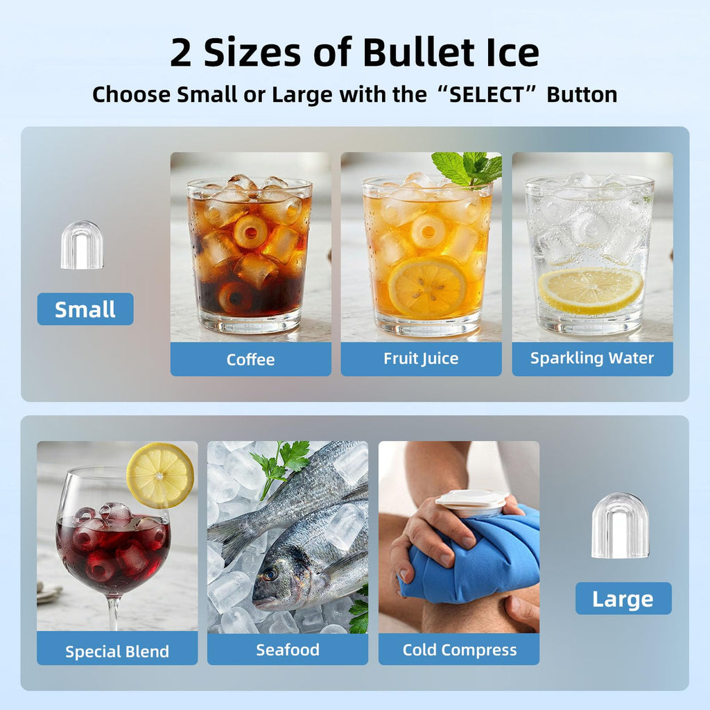 Countertop Portable Ice Maker, 8 Cubes in 6 Mins Fast Ice Making, 26Lbs Ice Per Day Auto Self-Cleaning Ice Machine with Ice Basket & Scoop, Compact Mini Ice Maker for Home Kitchen Office Bar RV Travel