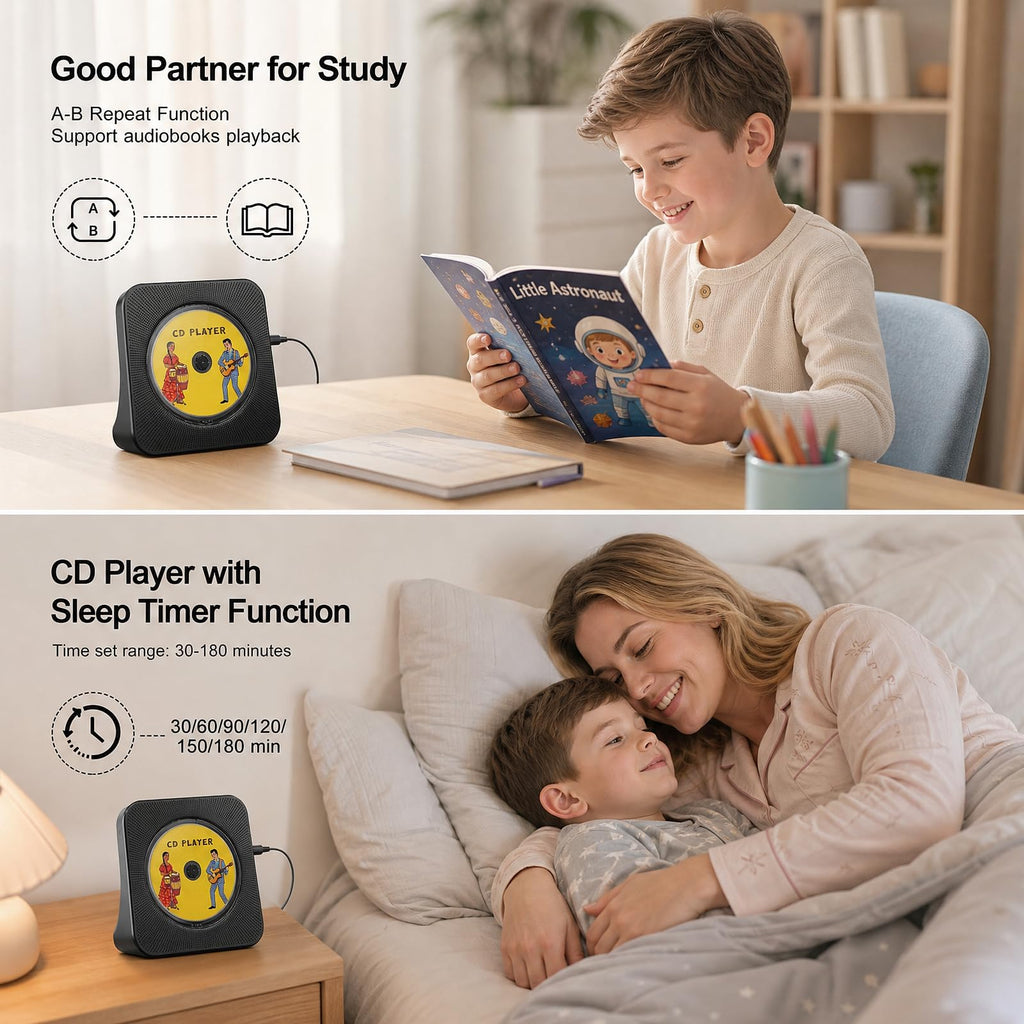 Gueray CD Player Portable Bluetooth Desktop CD Players for Home