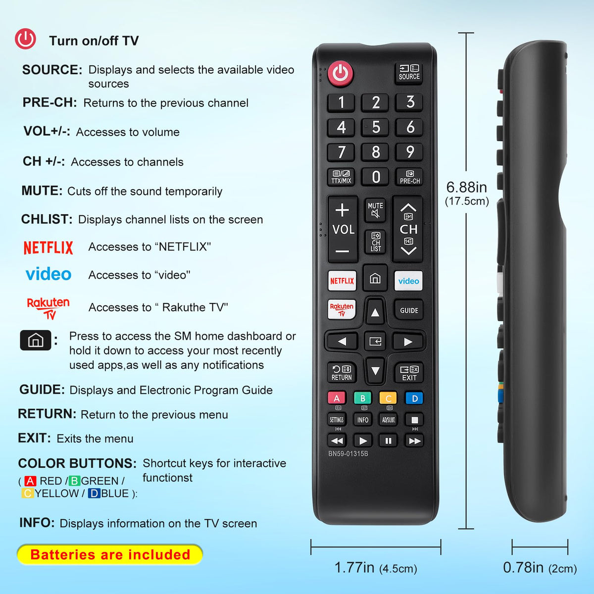 for Hisense TV Remote Control, Universal for Hisense Smart TV, Replacement