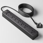 SUPERDANNY 6Ft Thin Extension Cord, Flat Plug Surge Protector Power Strip