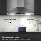 CIARRA Portable Range Hood, 2-Speed Desktop Kitchen Exhaust Fan