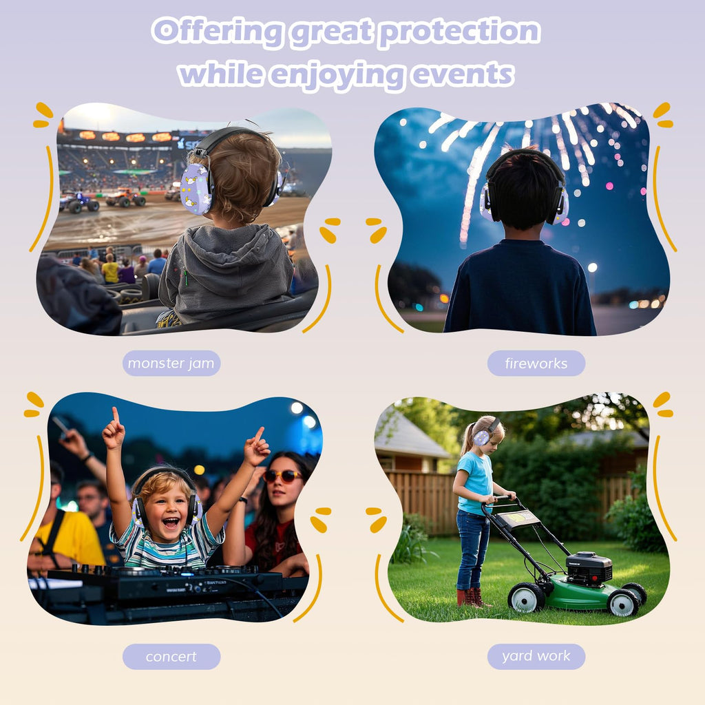 ProCase Ear Defenders for Children/Toddlers 3-16 Years SNR 27dB -Purple