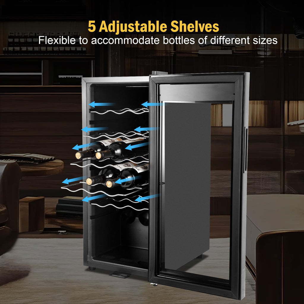 24" Dual Zone Wine and Beverage Refrigerator, Under Counter with Glass Door