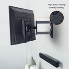 Amazon Basics Full Motion Articulating TV Wall Mount with Tilt Swivel, Extends 16 inches, VESA 200x200, for 12" to 40" TVs, 40 lbs, Black