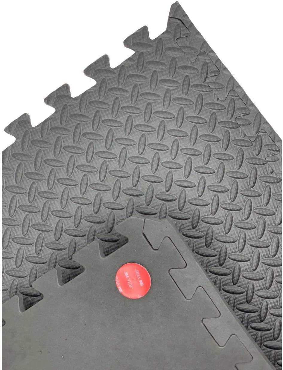 ComFy Mat Gym Flooring Mat, Foam Exercise Mats, Interlocking Puzzle EVA Floor Tiles, Non slip Rubber Cushion For Home Workout, Bonus Adhesives,24"X24"(60x60cm)