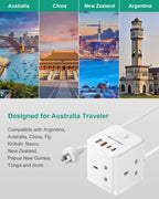 South Africa Plug Adapter, PD20W 3 Way Cube Extension Lead, Type M,1.5M