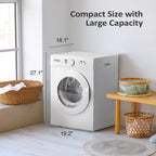 ROVSUN 110V Portable Clothes Dryer, High End Laundry Front Load Tumble Dryer Machine with Stainless Steel Tub & Simple Control Knob for Apartment, Dorm-850W, White