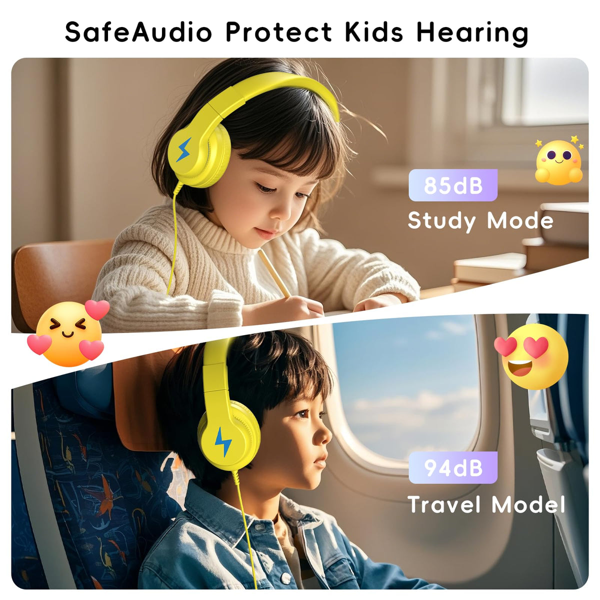 Candy Bila Wired Kids Headphones for School, Over-Ear for Boys Girls