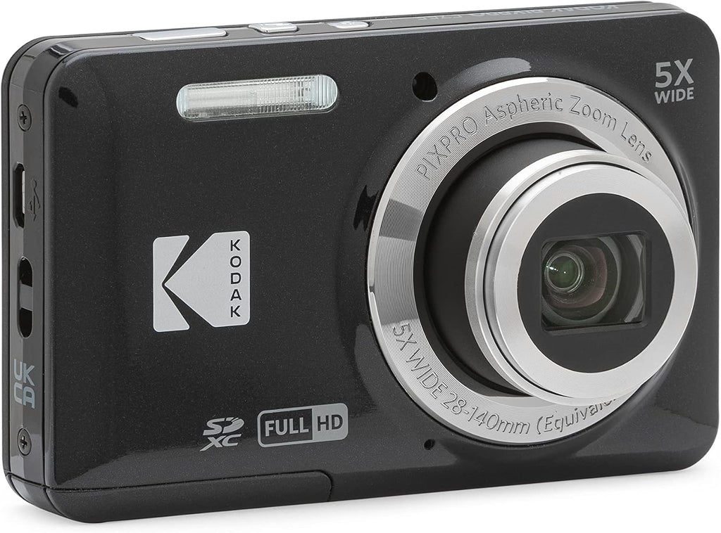 KODAK PIXPRO FZ55 16MP Compact Digital Camera, 5X Optical Zoom, Black