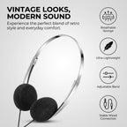 Retro Over-Ear Headphone,Vintage Feelings Underwire Headphones,Retro Lightweight Earphones,Hi-Fi Stereo Earphone Headset,Headphone,for Most Mobile Phones Playback Pevices Headphones (Black)