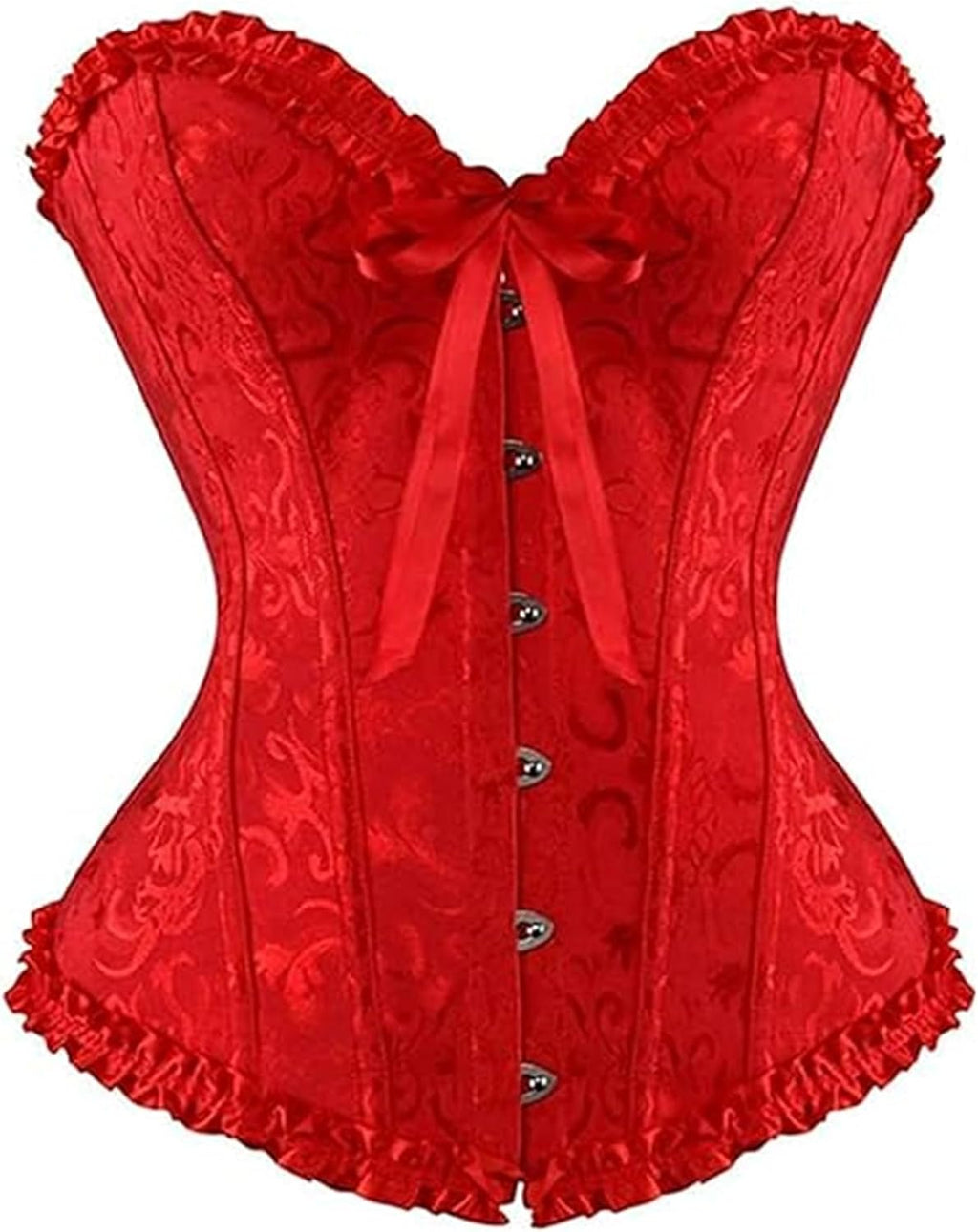 LSFYSZD Women's Lace Up Boned Overbust Corset Bustier Lingerie Bodyshaper Top Plus Size