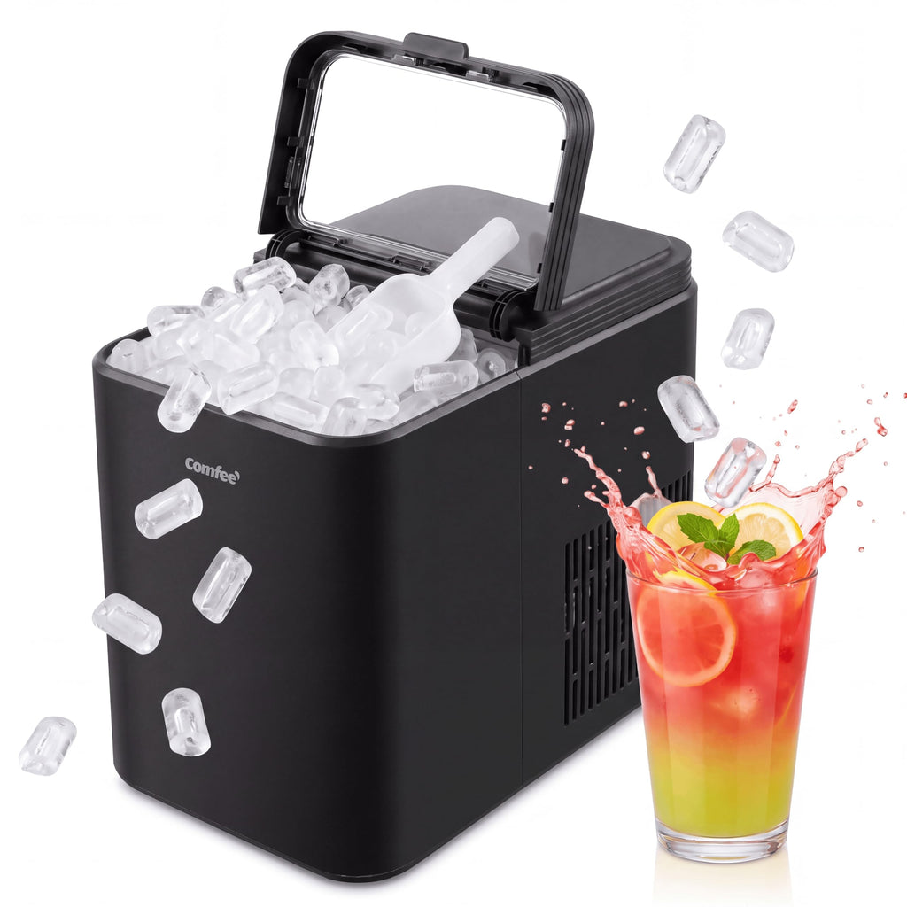 Comfee 33lbs Countertop Bullet Ice Maker, Self-Cleaning, with Ice Scoop