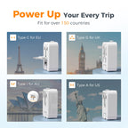 TESSAN UK to Universal Travel Adapter, 1 Pack, Black