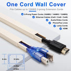 ZhiYo 43" Cord Covers for Wires on Wall, Beige Cord Hider, 0.7" W x 0.4" H