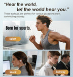 Kinglucky Clip-On Earbuds Gen 3, Open-Ear Wireless Bluetooth 6.0 Headphones with Mic, Secure Fit for Small Ears & Glasses Wearers, 50H Playtime, LED Digital Display, ENC, IPX5 Waterproof(Balck)