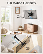 PERLESMITH Tilting TV Wall Mount for 23–60 inch TVs up to 115 lbs