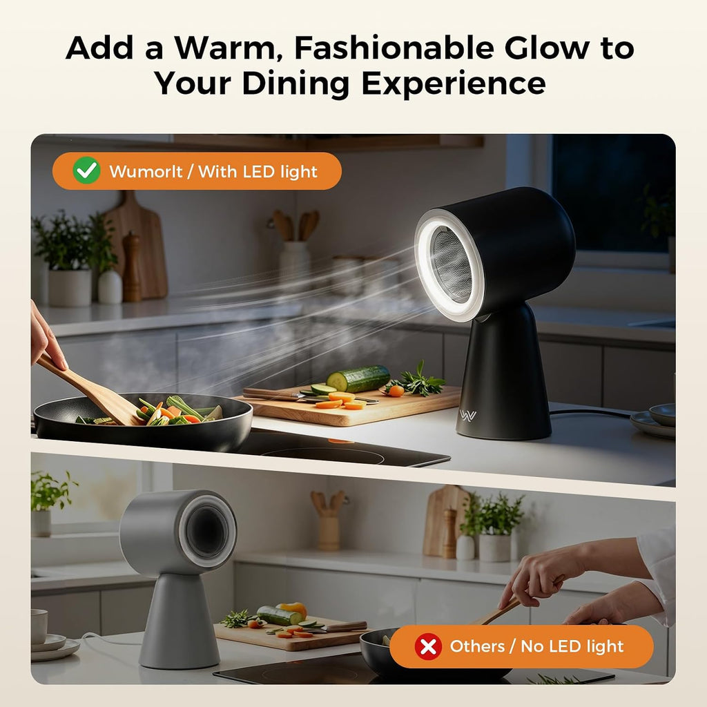 Portable Range Hood with LED Light, 3-Speed Exhaust kitchen Fan