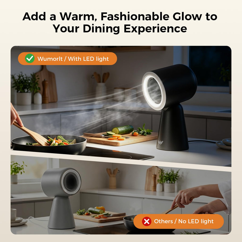 Portable Range Hood with LED Light, 3-Speed Exhaust kitchen Fan