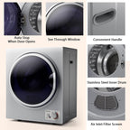 COSTWAY 1.5 Cu.ft. Portable Clothes Dryer,850W Compact Laundry Dryer,Silver