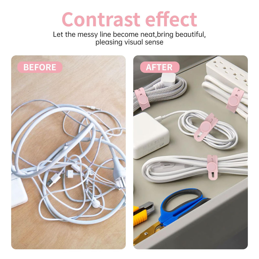 Oligei 25 Pcs Silicone Cable Ties, Cable Ties Reusable, High Elasticity Cord Wraps for Electrical Cords, Cord Organizer for Earphone, Phone Charger(Blue)