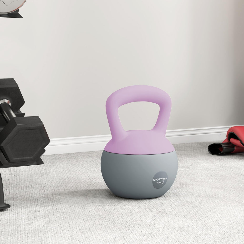 SPORTNOW 4/6/8/10/12kg Soft Kettlebell with Non Slip Handle Grey