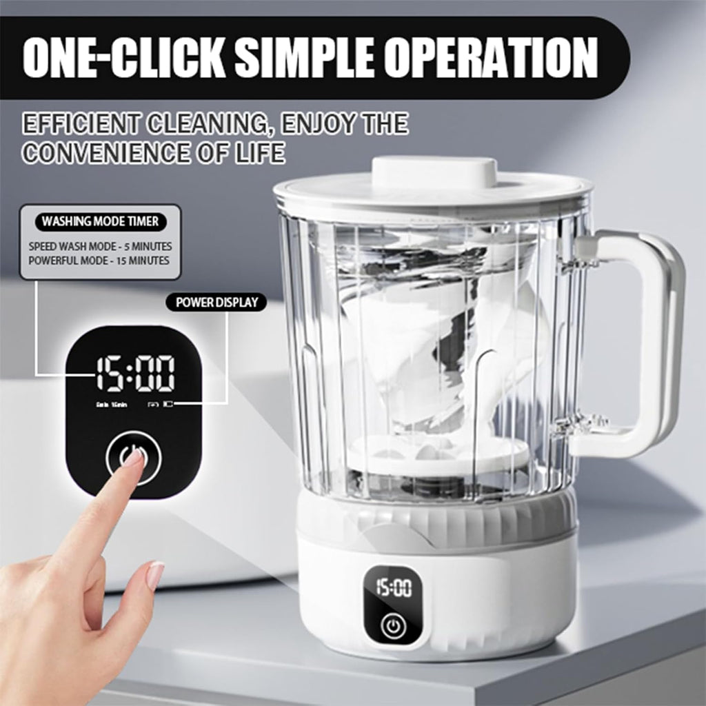 Underwear Washing Machine, Upgrade 2.5L Mini Portable Washing Machine, Mini Washer Deep Cleans Small Clothes for Apartment, Dorm, RV, Travel & Hotel Use (White)