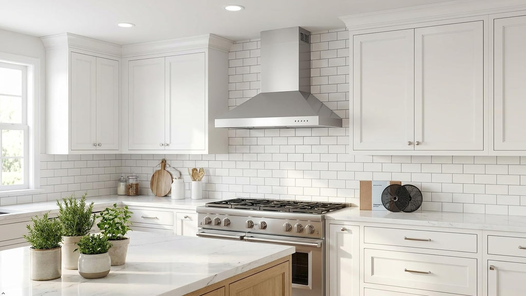 Hauslane Wall Mount Range Hood 30 Inch Convertible 350-750 CFM Low Noise