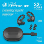 JLab, Go Sport+, True Wireless Workout Earbuds, Bluetooth Sport Earbuds, Clear Calling, Sand