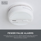 BLACK+DECKER Smoke Alarm for Home 10 Year Life with 9v Replaceable Battery