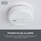BLACK+DECKER Smoke Alarm for Home 10 Year Life with 9v Replaceable Battery